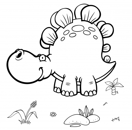 Rounded Stegosaurus coloring page