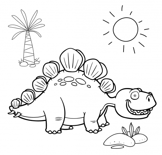 Toothy Stegosaurus coloring page