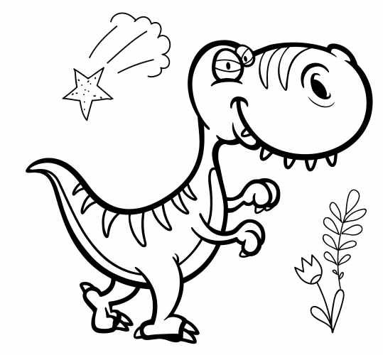 Tyrannosaurus with a big head coloring page