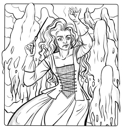 Bellatrix controls the Dementors coloring page