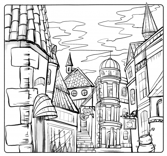 Diagon Alley coloring page