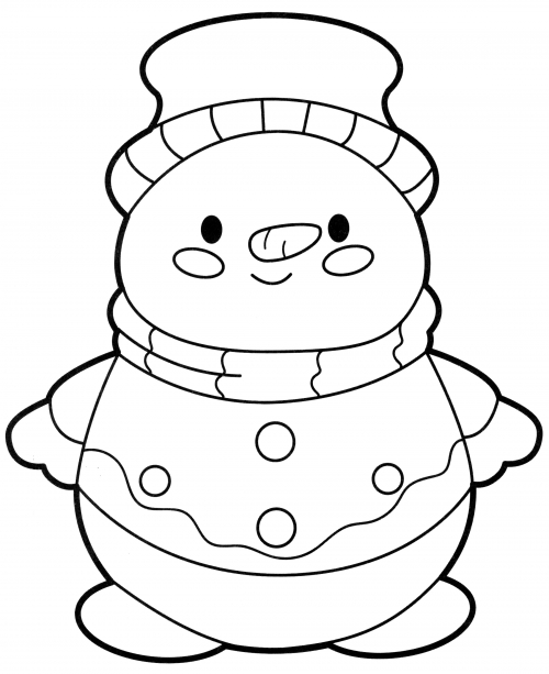 Nice snowman coloring page