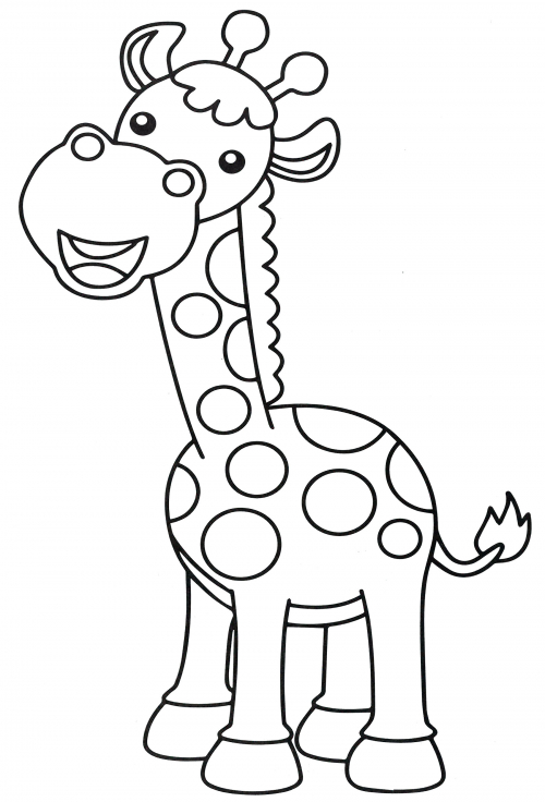 Cute giraffe coloring page