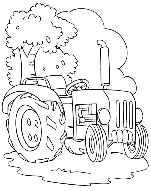 Farmer's tractor coloring page