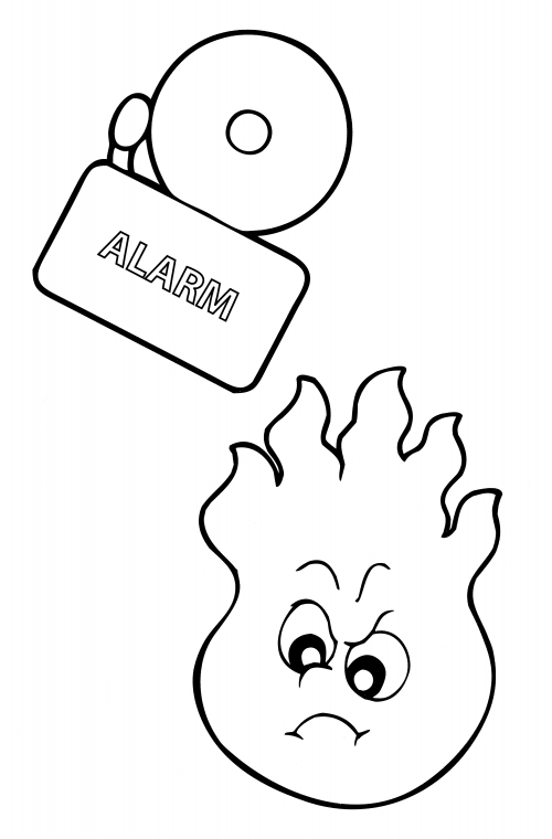 Fire alarm coloring page