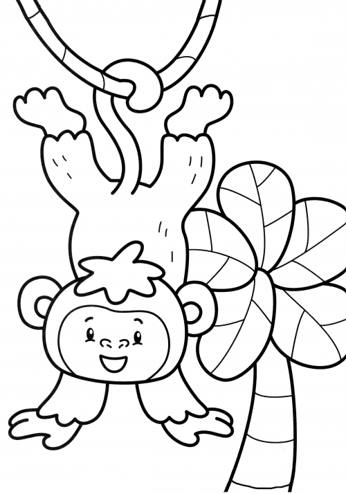 Monkey on a Vine coloring page