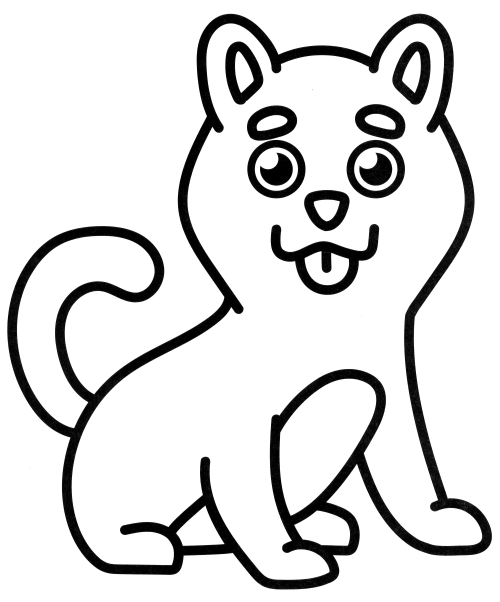 Happy puppy coloring page