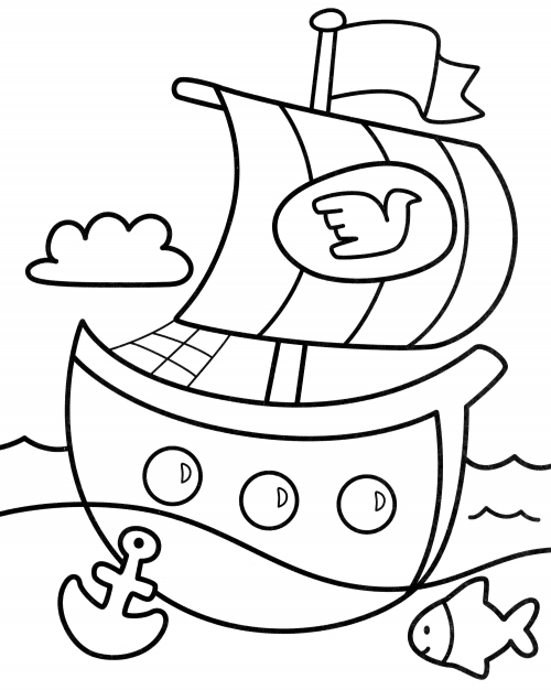 Sailing ship coloring page