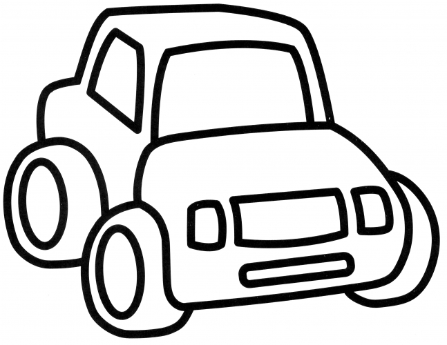 Bright cheerful car coloring page