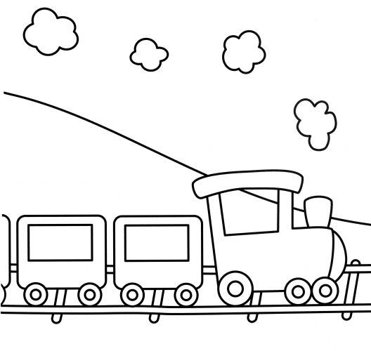 Long Train coloring page