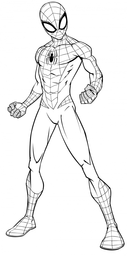 Strong Spider-Man coloring page