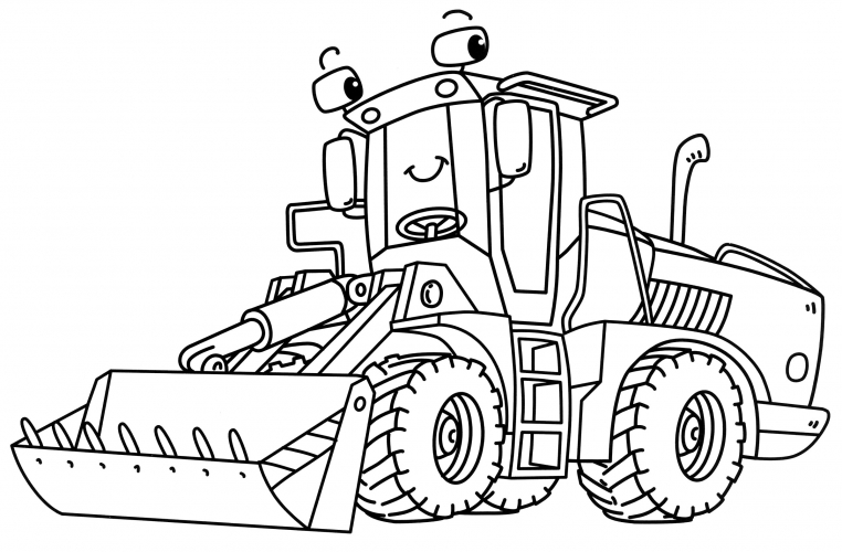Big tractor coloring page