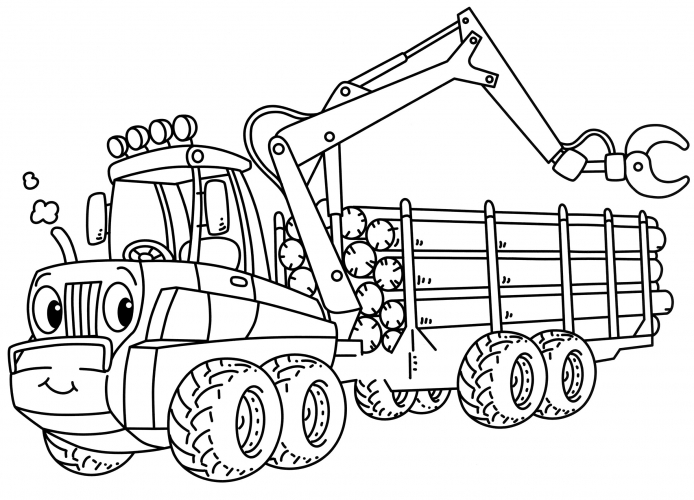 Timber truck coloring page