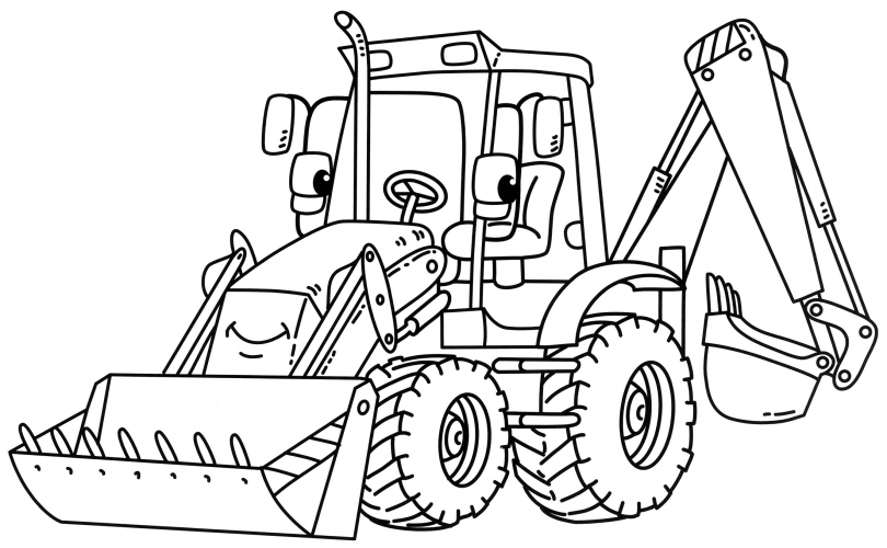 Small tractor coloring page