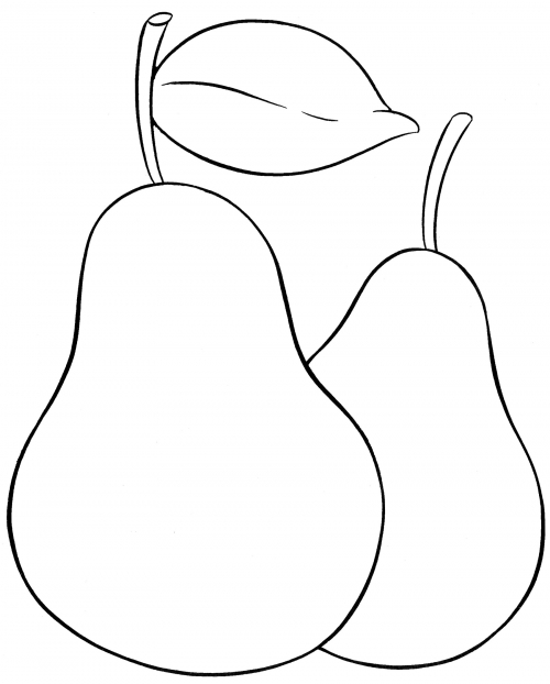 Two ripe pears coloring page