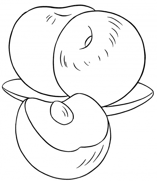 Three plums coloring page - free and printable