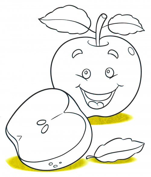 Jolly apple coloring page