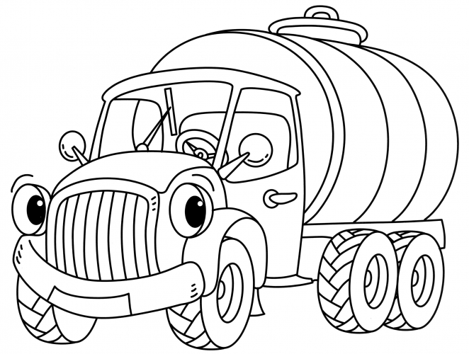 Barrel car coloring page