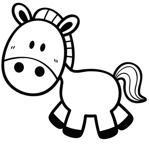 Cute horse coloring page