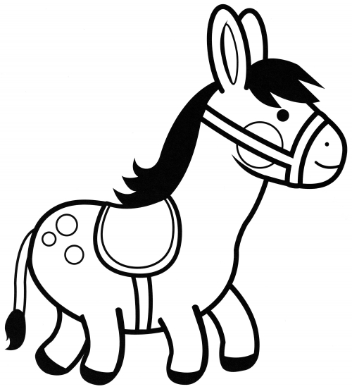 Nice donkey coloring page