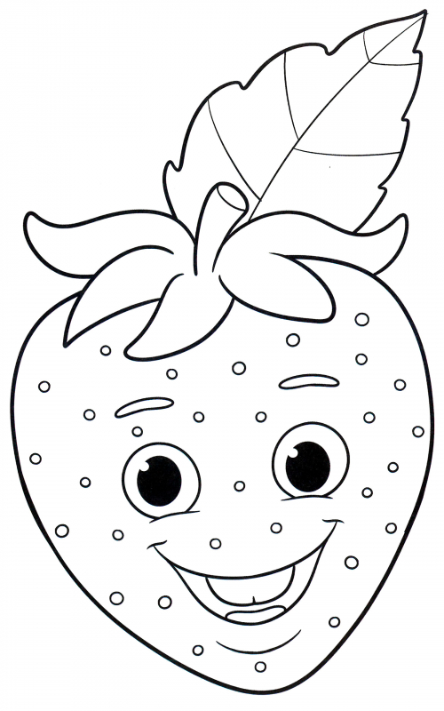 Jolly strawberry coloring page