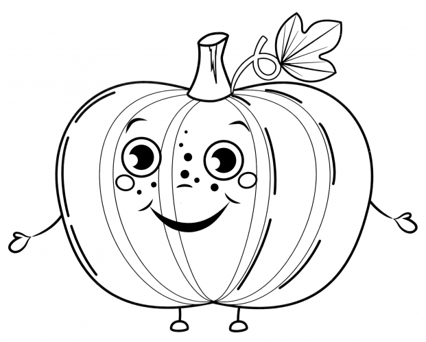 Cute pumpkin coloring page