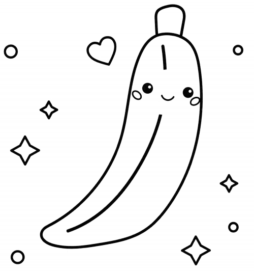 Cute banana coloring page