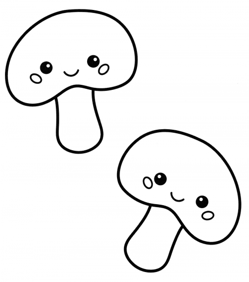 Two small mushrooms coloring page