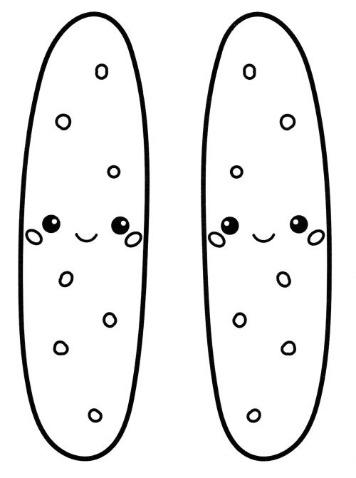 Two small cucumbers coloring page