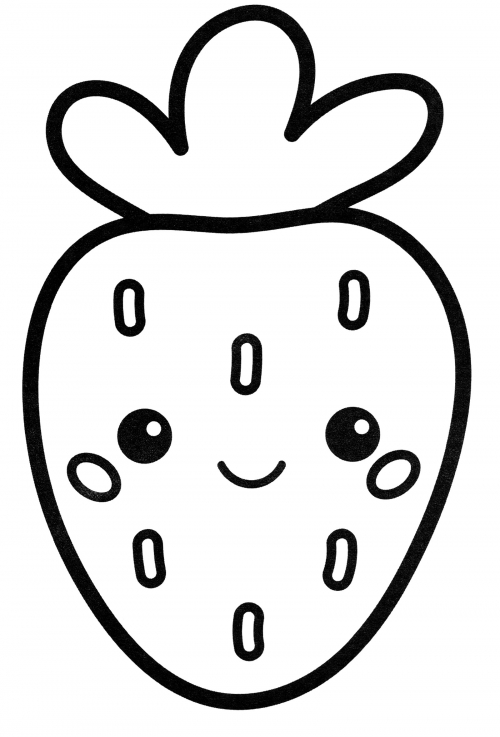 Little strawberry coloring page