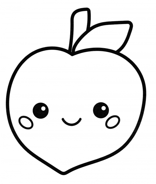 Little peach coloring page