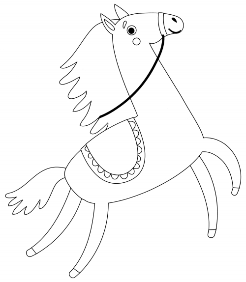 Galloping horse coloring page