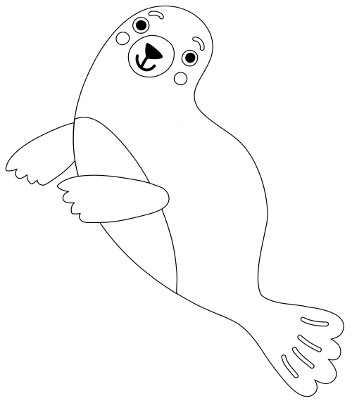 Sweet seal coloring page