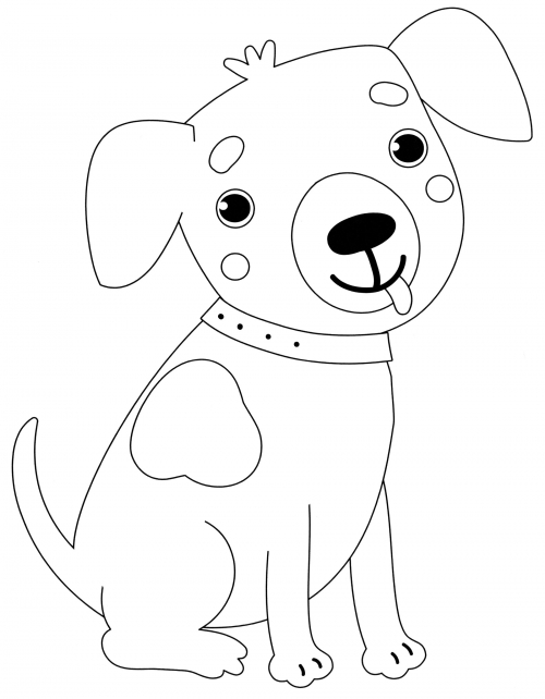 Satisfied dog coloring page