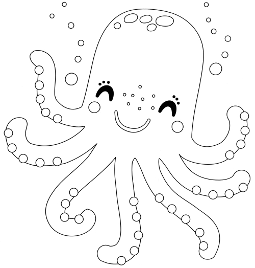 Cute octopus coloring page