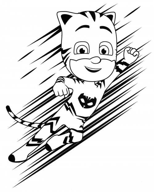 Catboy on standby coloring page