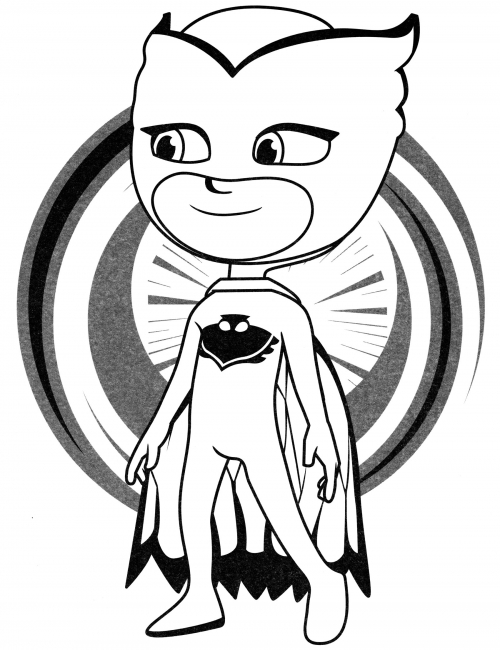 Owlette smiles coloring page