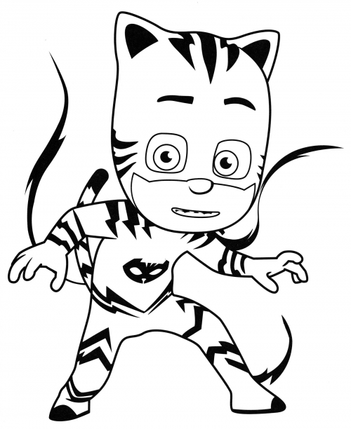 Catboy saw something coloring page