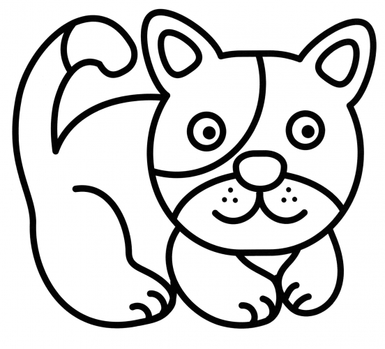 Little kitten coloring page