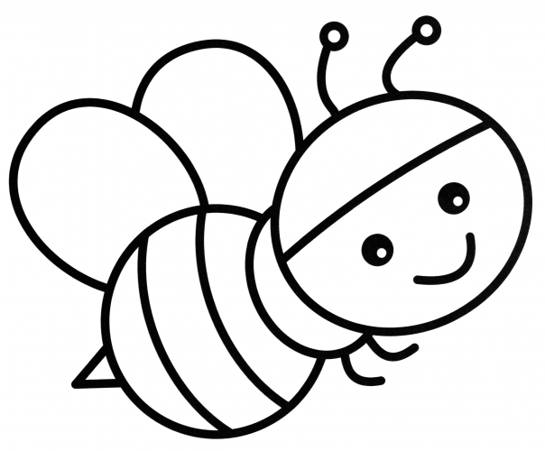 Cute bee coloring page