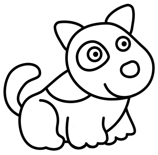 Funny dog coloring page