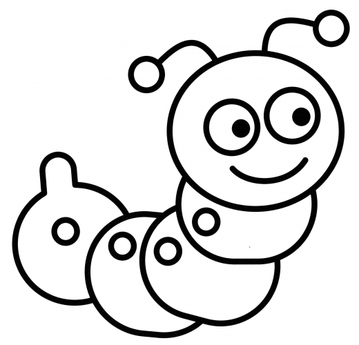 Cute caterpillar coloring page