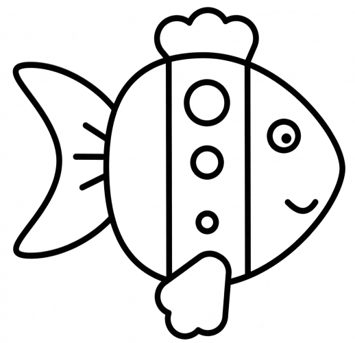 Bright fish coloring page