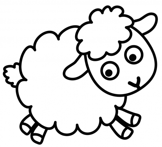 Funky lamb coloring page