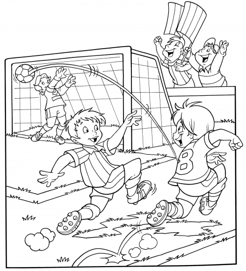 A goal kick coloring page