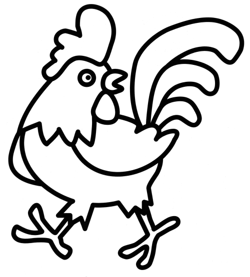 Cocky rooster coloring page