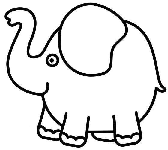 Little chubby elephant coloring page