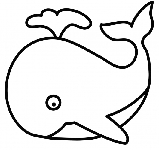 Whale playing with water coloring page