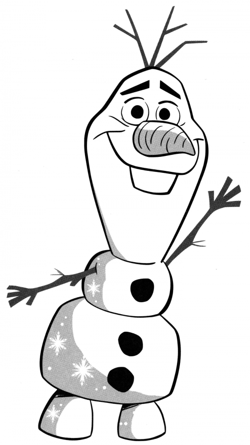 Friendly Olaf coloring page