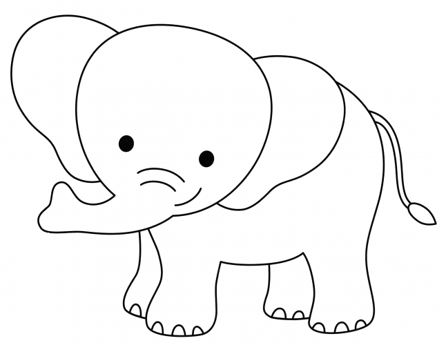 Beautiful elephant coloring page